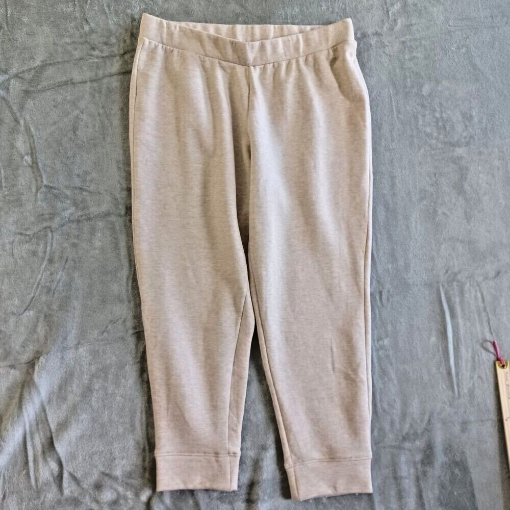 Haven Well Within Jogger Pants XL Fleece Pullon Soft Stretch Cream Cuffed Lounge